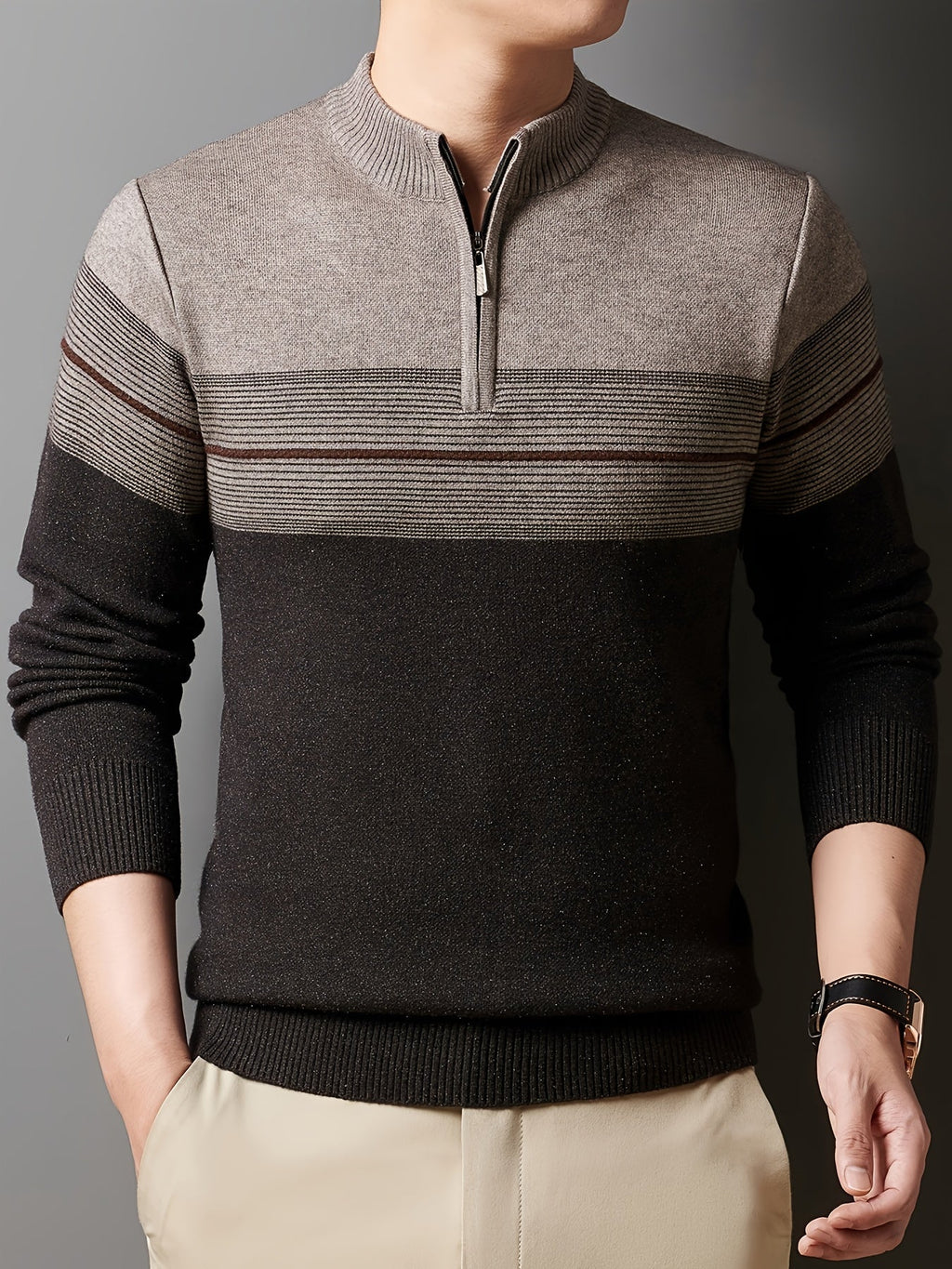 Gerard | Verfijnde Zip-Neck Trui