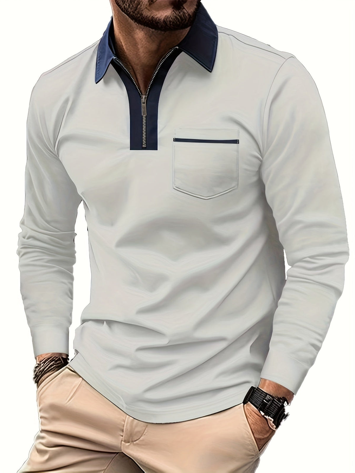 Fletcher | Verfijnde Zip-Kraag Polo Shirt
