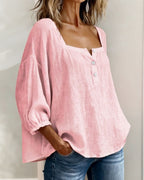 Florence | Ontspannen Blouse met Vierkante Hals