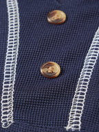 Maxwell | Getextureerde Knop-Hals T-shirt