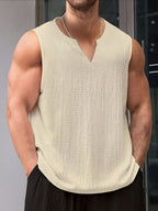 Damon | Ontspannen Split-Neck Tanktop
