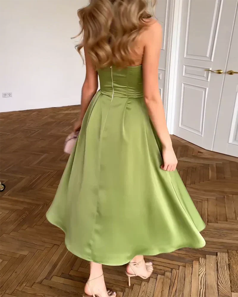 CAROLINE | ELEGANTE STRAPLESS MIDI JURK