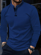 Gareth | Verfijnde Lange Mouwen Henley Shirt