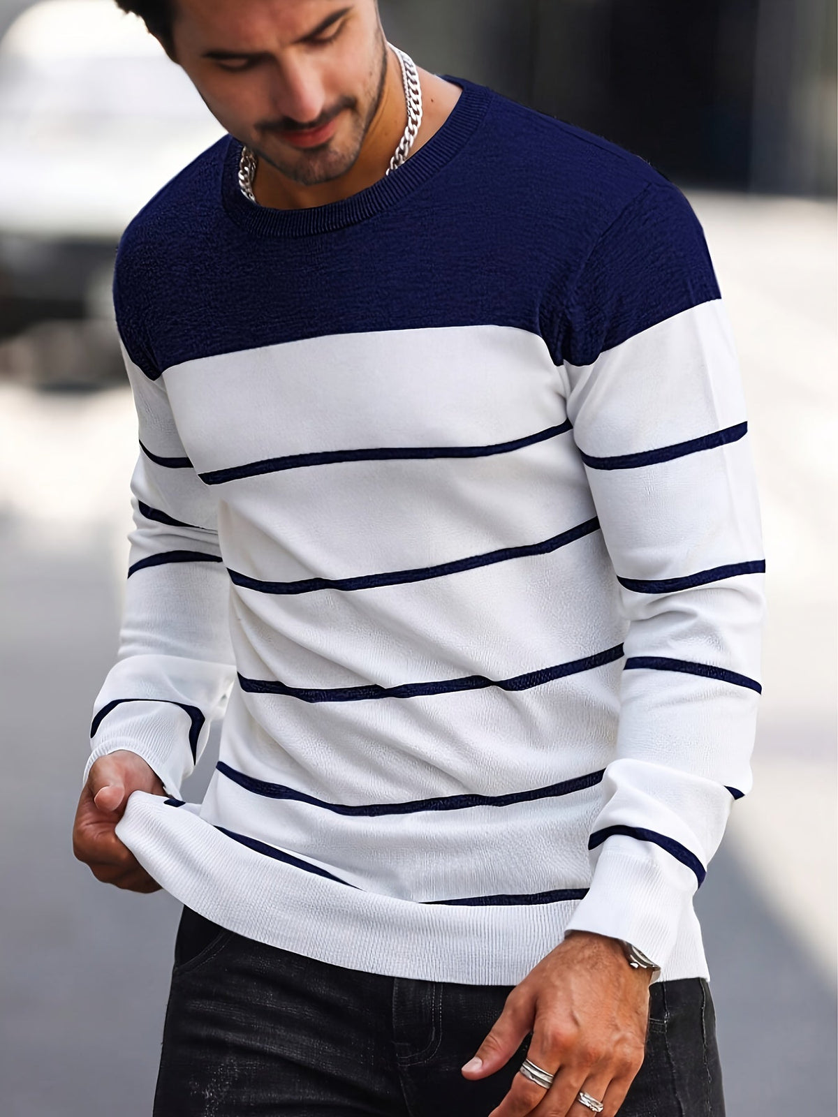 Bennington | Klassieke Gestreepte Crewneck Trui