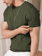 Landon | Geribbelde Korte Mouwen Top