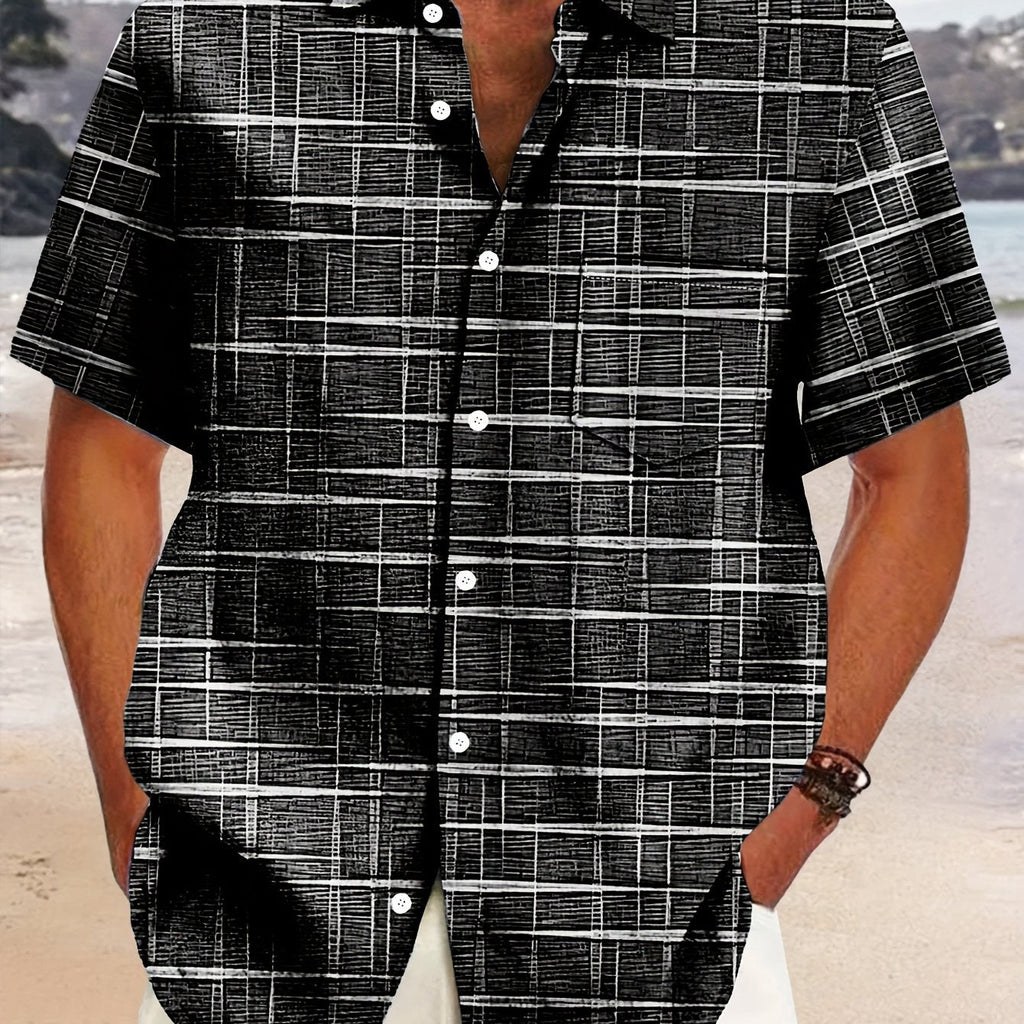 Weston | Textured Grid Korte Mouwen Shirt