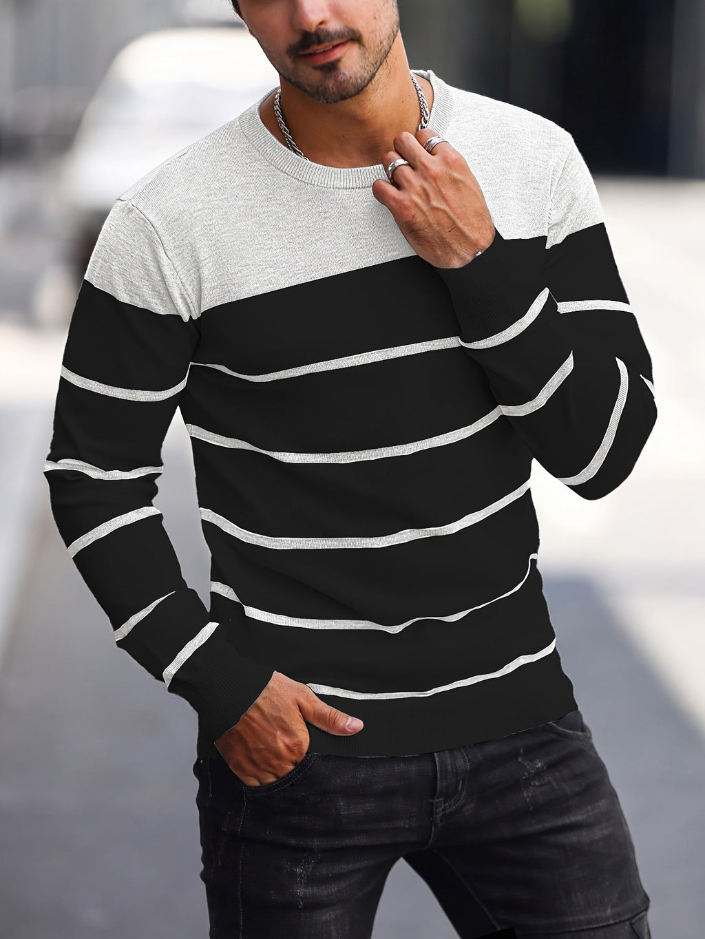Bennington | Klassieke Gestreepte Crewneck Trui