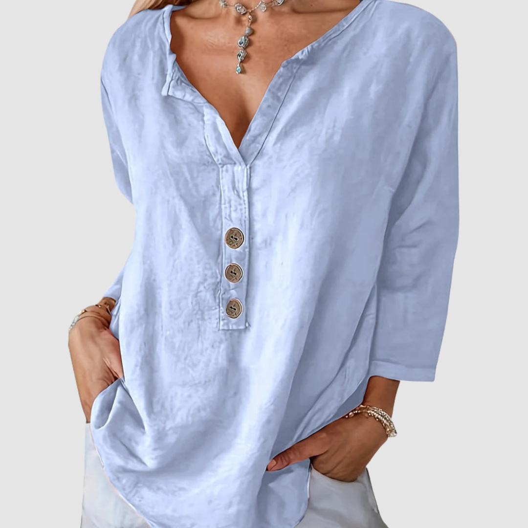 Melisa™ Casual Katoenen & Linnen Blouse