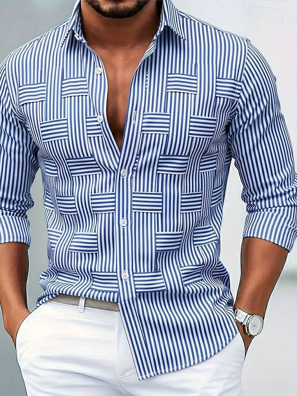 Weston | Verfijnde Gestreepte Lange Mouwen Shirt