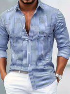 Weston | Verfijnde Gestreepte Lange Mouwen Shirt