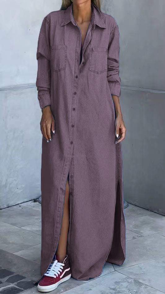 DINAH | LANGEMOUW LAPEL DENIM JURK