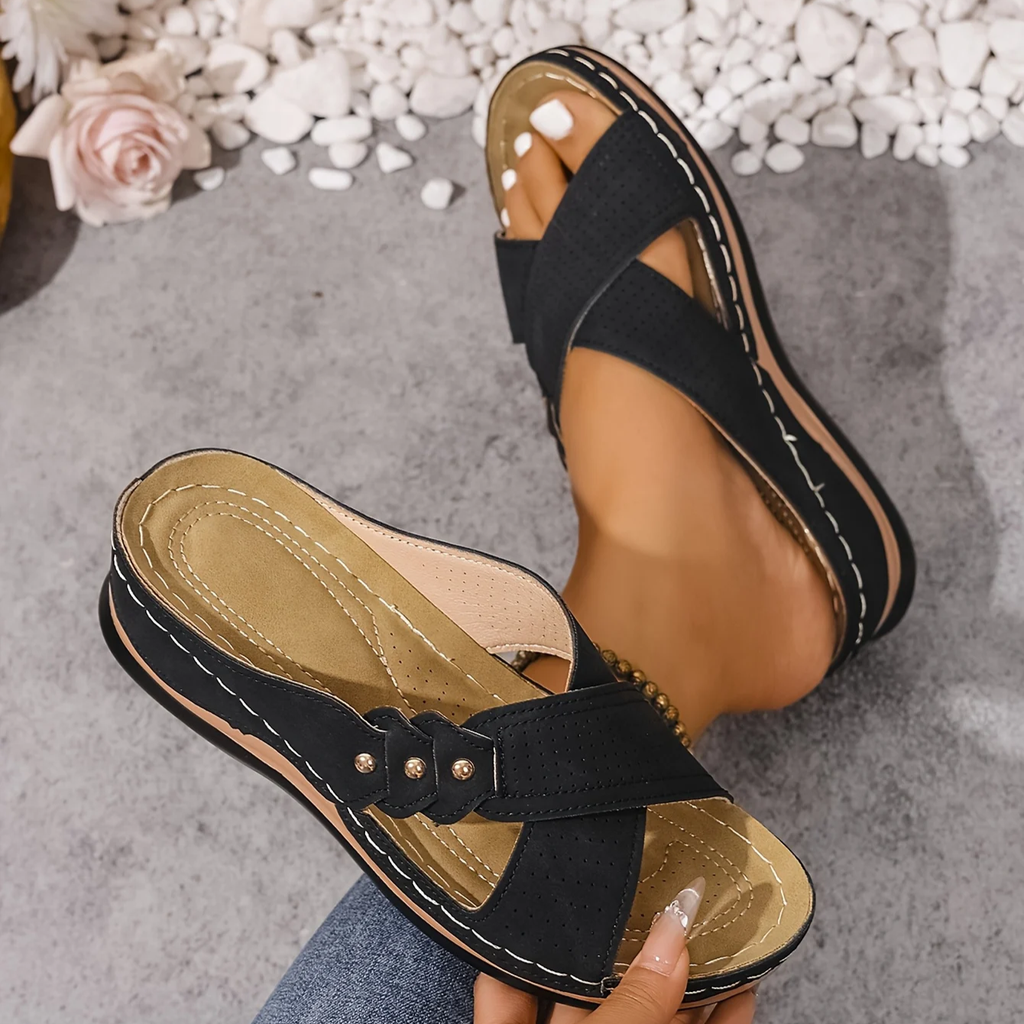 Marlene | Gevoerde Comfort Wedge Sandalen