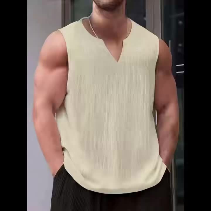 Damon | Ontspannen Split-Neck Tanktop