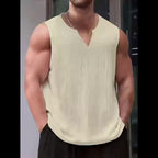 Damon | Ontspannen Split-Neck Tanktop