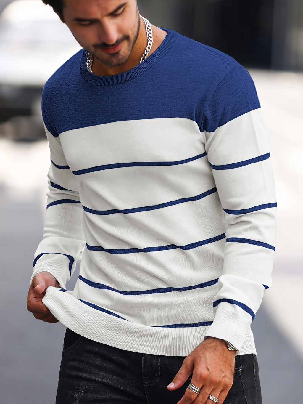 Bennington | Klassieke Gestreepte Crewneck Trui
