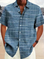 Weston | Textured Grid Korte Mouwen Shirt