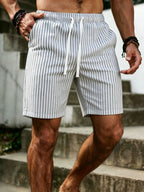Reid | Gestreepte Casual Shorts
