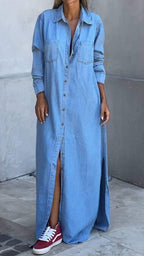 DINAH | LANGEMOUW LAPEL DENIM JURK