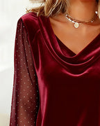 Avery™ Elegante Blouse met gedrapeerde kraag