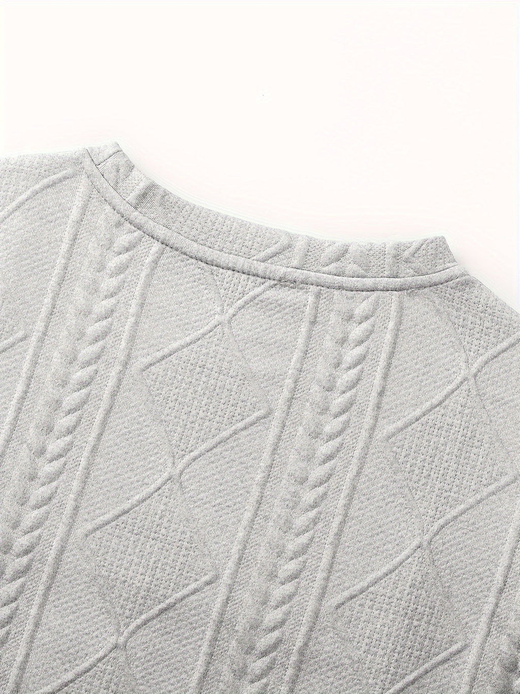 Bryce | Getextureerde Ronde Hals Lange Mouwen Top