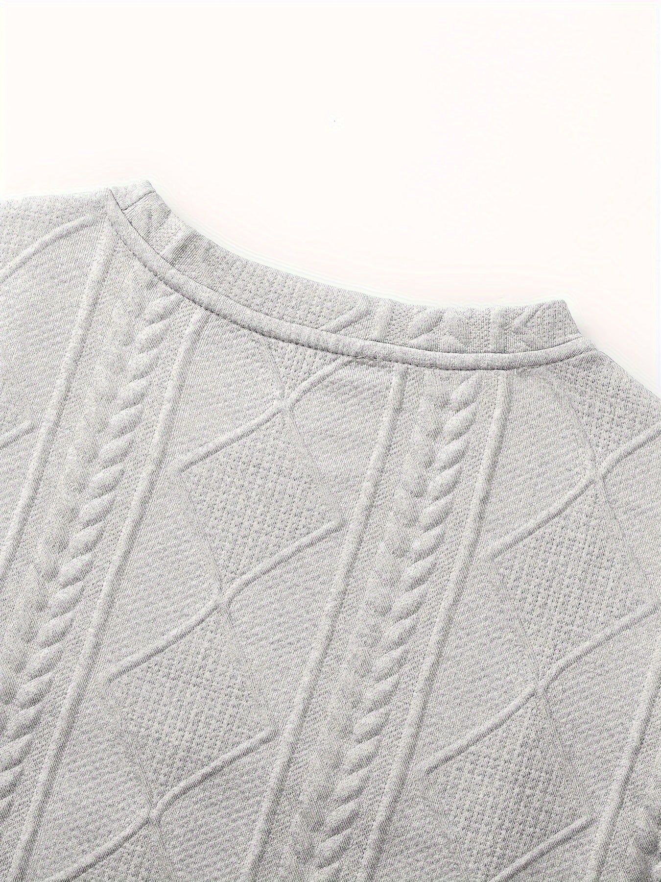 Bryce | Getextureerde Ronde Hals Lange Mouwen Top