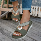 Skylar | Lage sandalen met metalen gesp