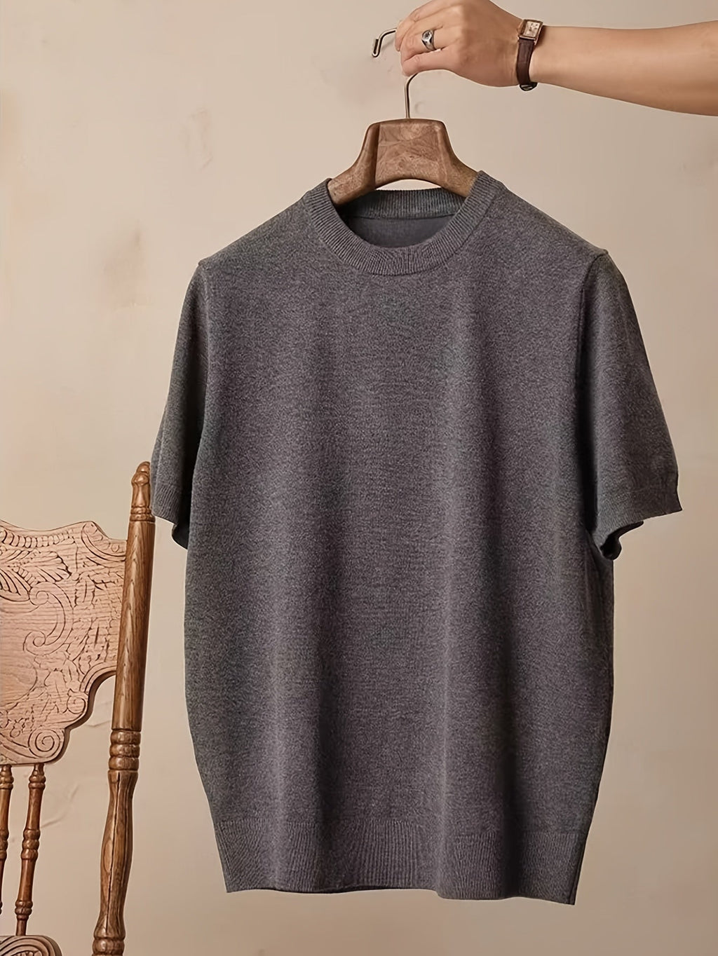 Emerson | Verfijnde Crew-Neck Korte Mouw Top