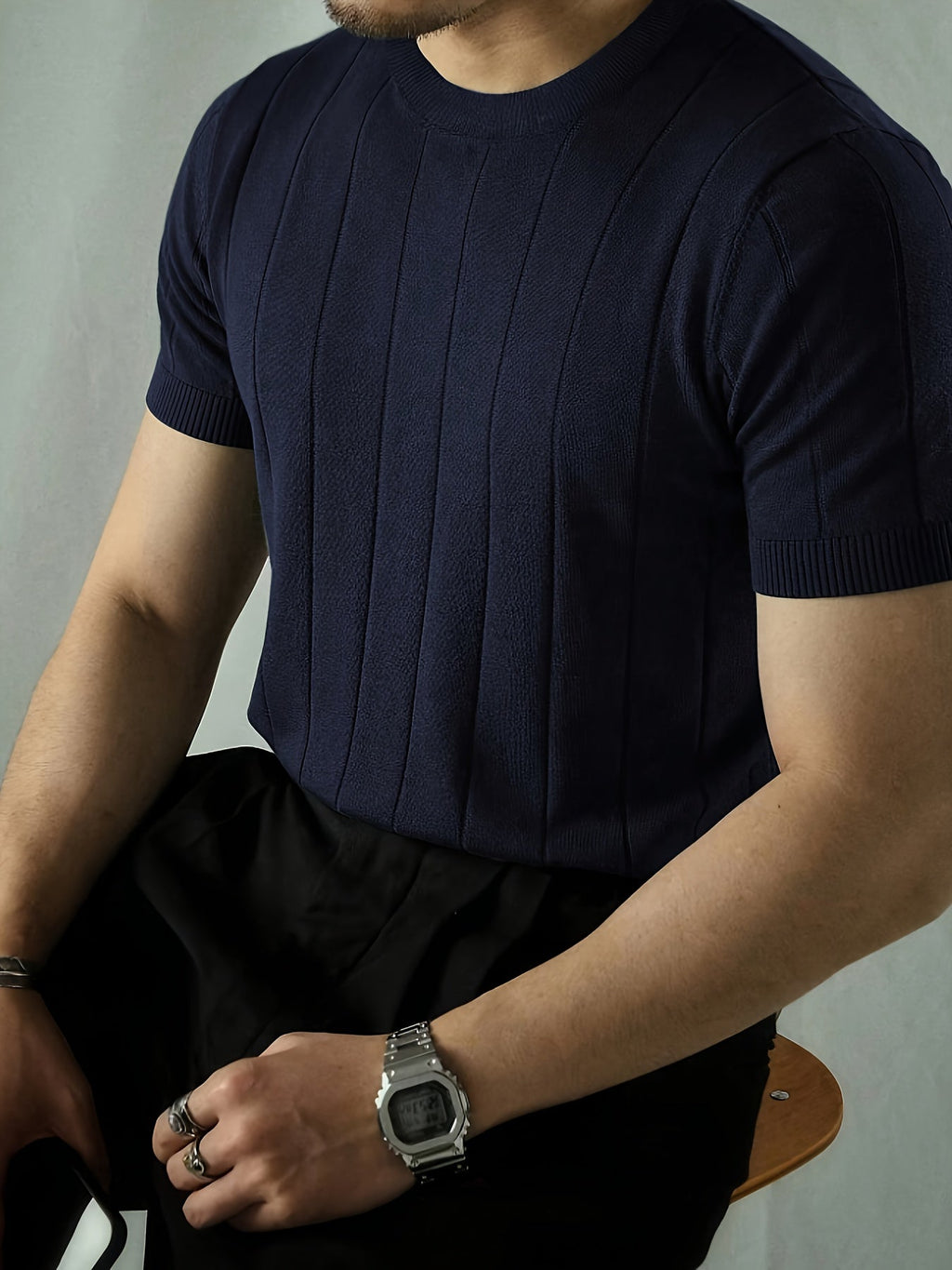 Landon | Geribbelde Korte Mouwen Top