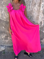 SYBIL | BOW STRAP U-NECK MAXI JURK