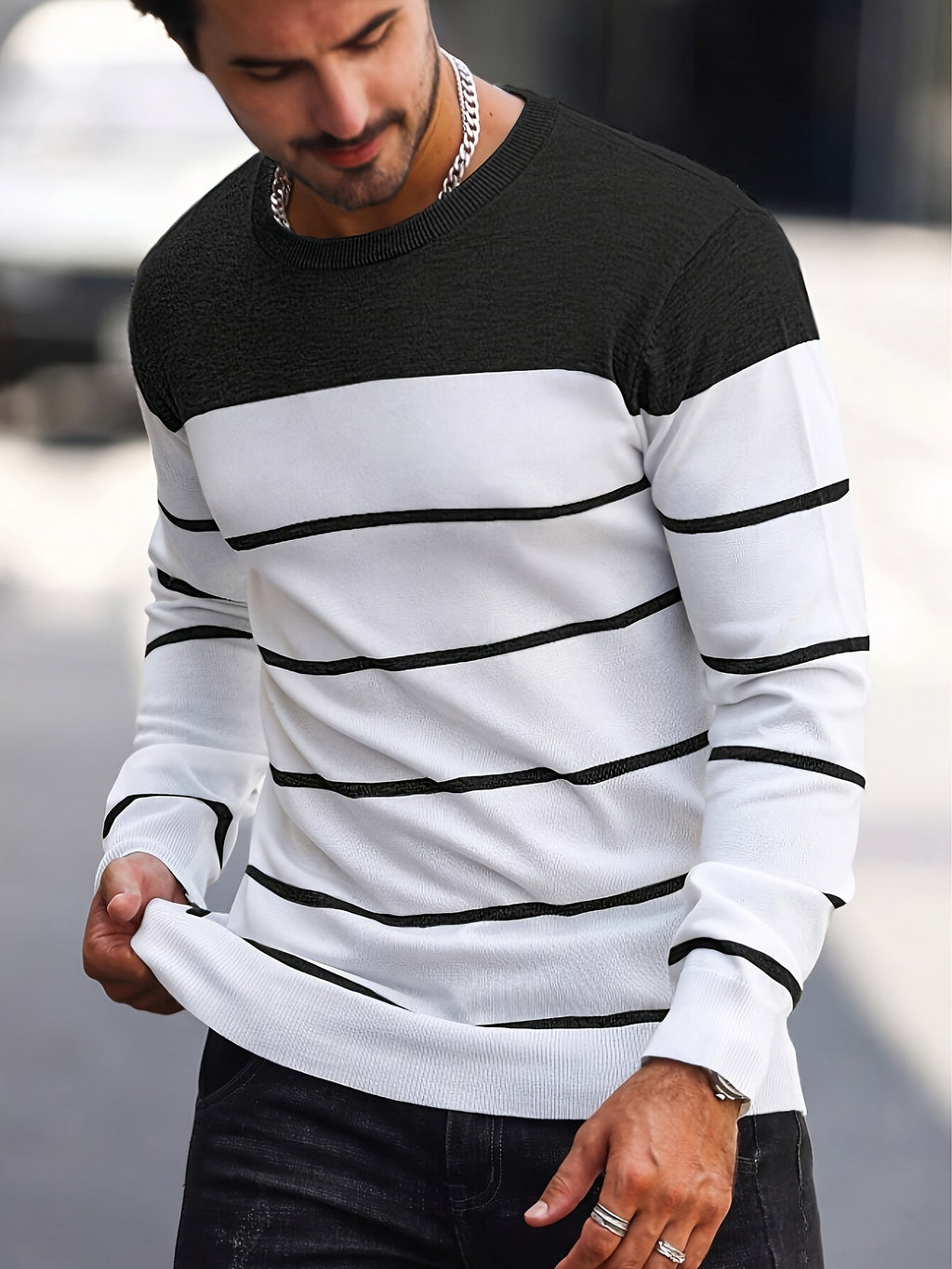 Bennington | Klassieke Gestreepte Crewneck Trui