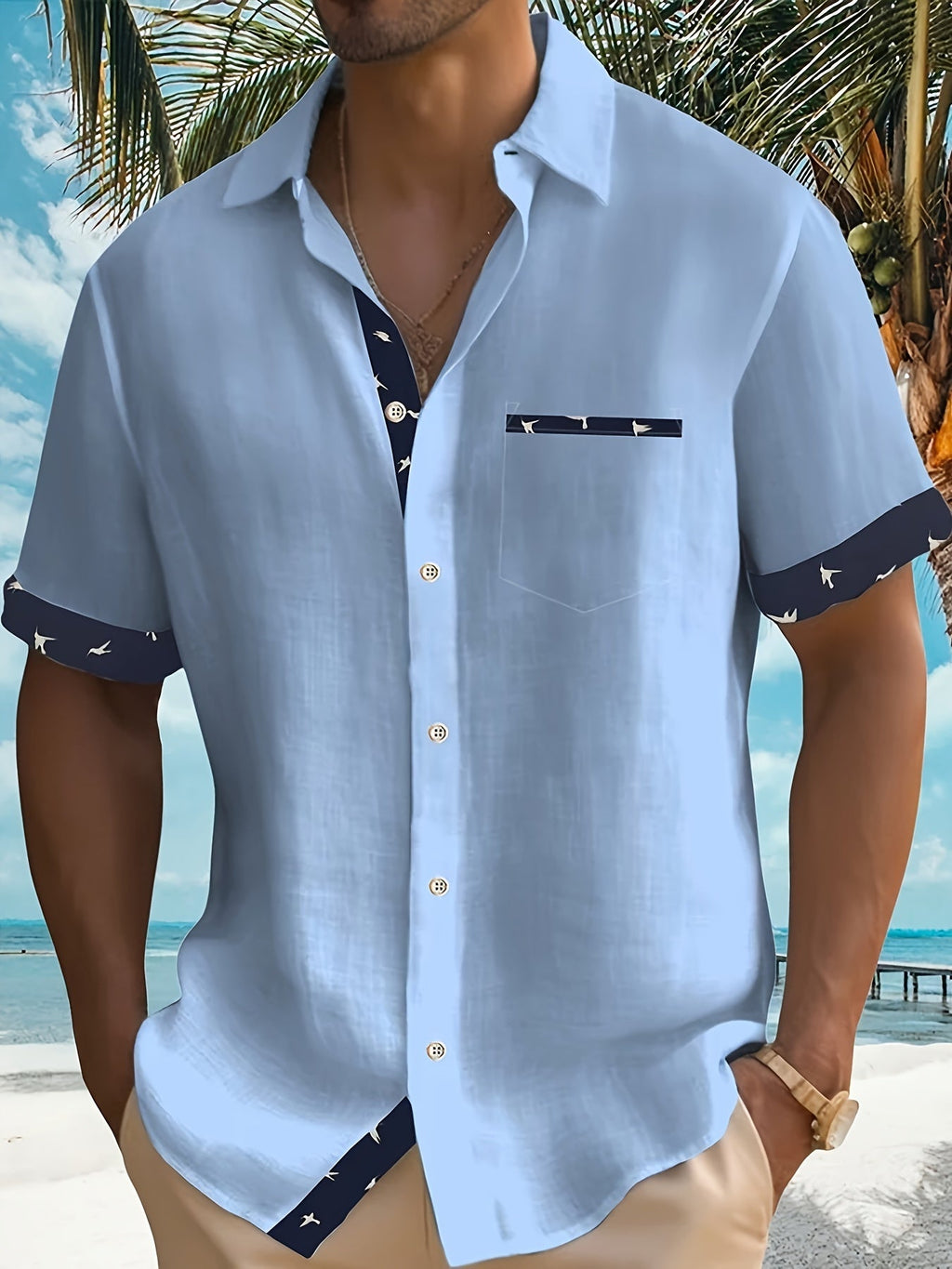 Bennet | Korte Mouwen Shirt aan Zee
