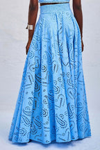 Larissa™ Geborduurd Top & Hoge Taille Maxi Rok Set