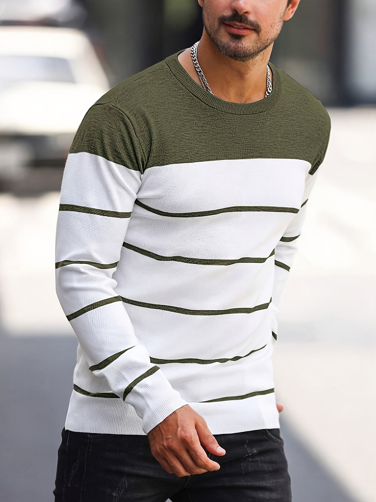 Bennington | Klassieke Gestreepte Crewneck Trui