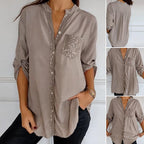 VERITY | SHIRT MET PAILLETTENAFWERKING EN KNOPEN