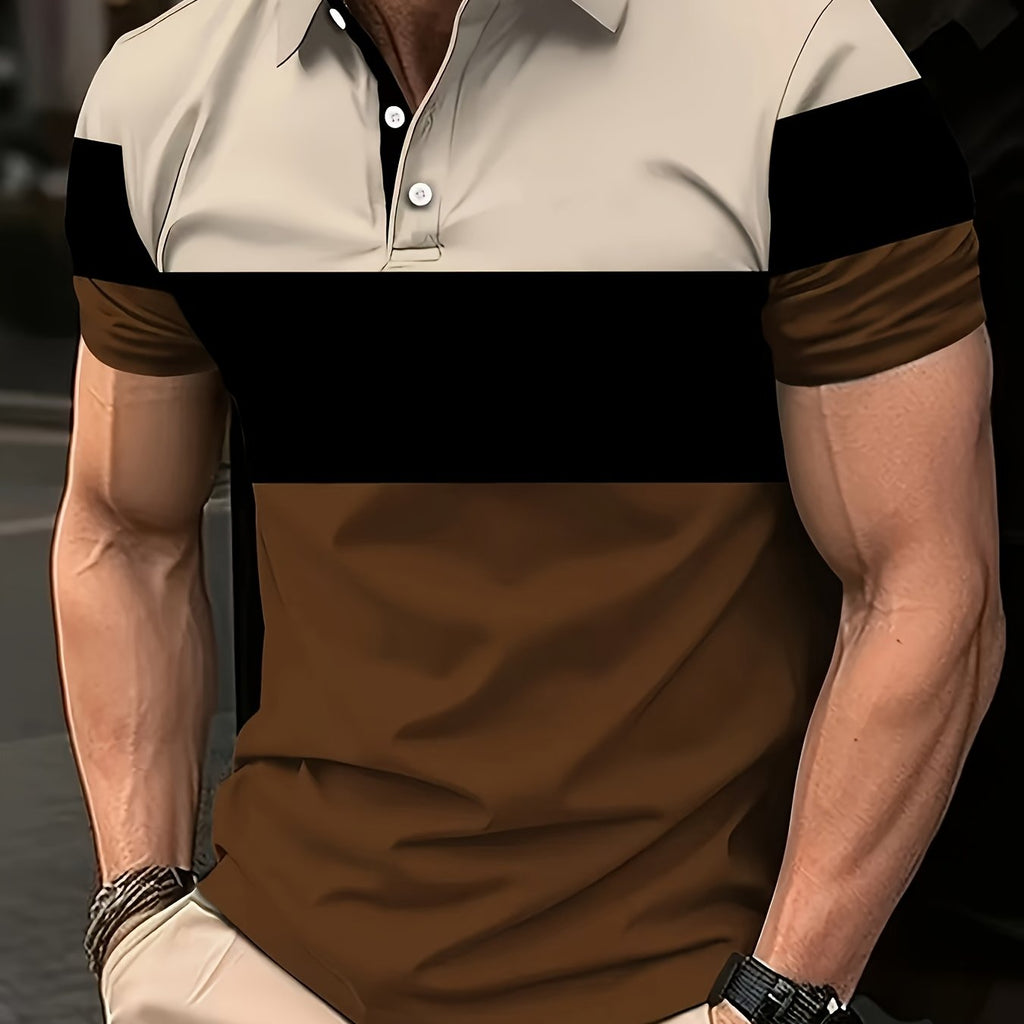 Theodore | Kleurblok Korte Mouwen Polo