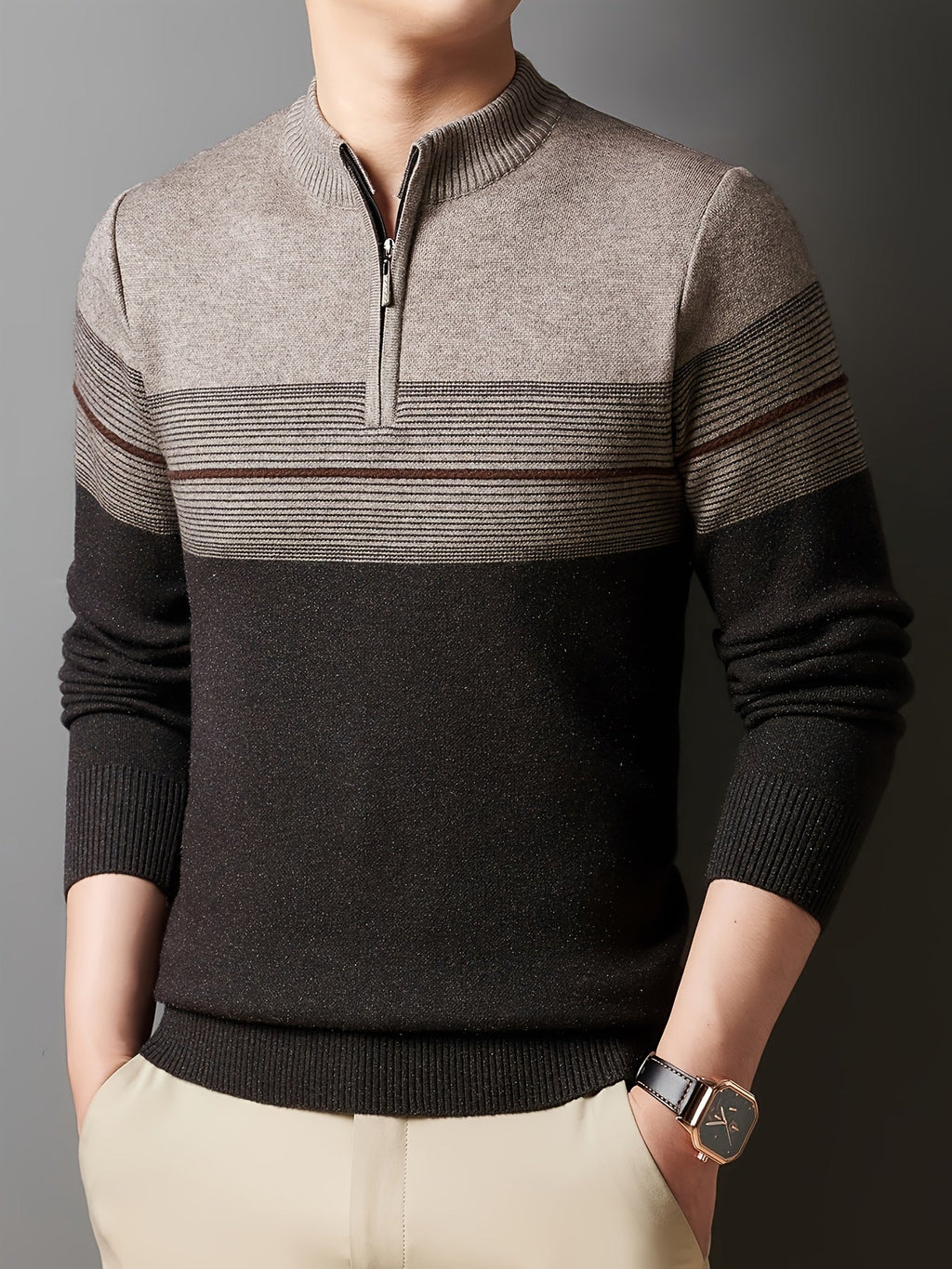 Gerard | Verfijnde Zip-Neck Trui
