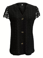 Ariana | Klassieke Knop V-Hals Shirt