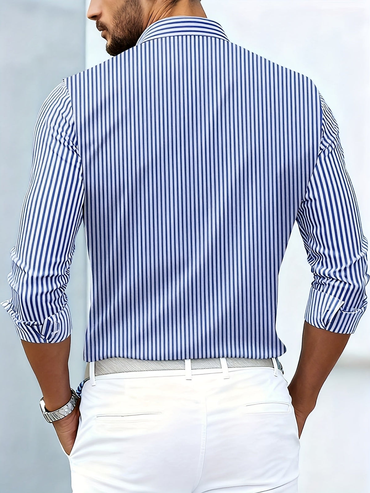 Weston | Verfijnde Gestreepte Lange Mouwen Shirt