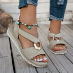 Skylar | Lage sandalen met metalen gesp