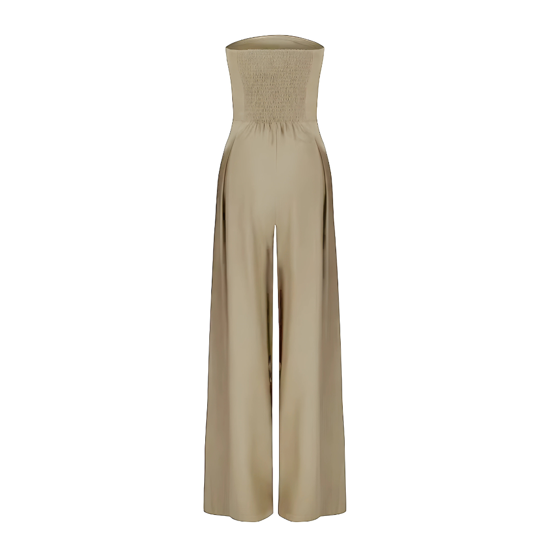 Amilia | Mouwloze Wijde Pijpen Jumpsuit