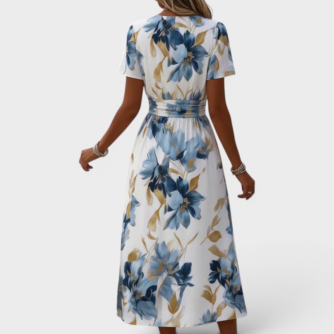CORINNA | FLORAL WRAP WAIST MIDI JURK