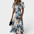 CORINNA | FLORAL WRAP WAIST MIDI JURK