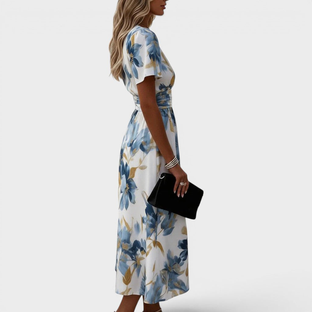 CORINNA | FLORAL WRAP WAIST MIDI JURK