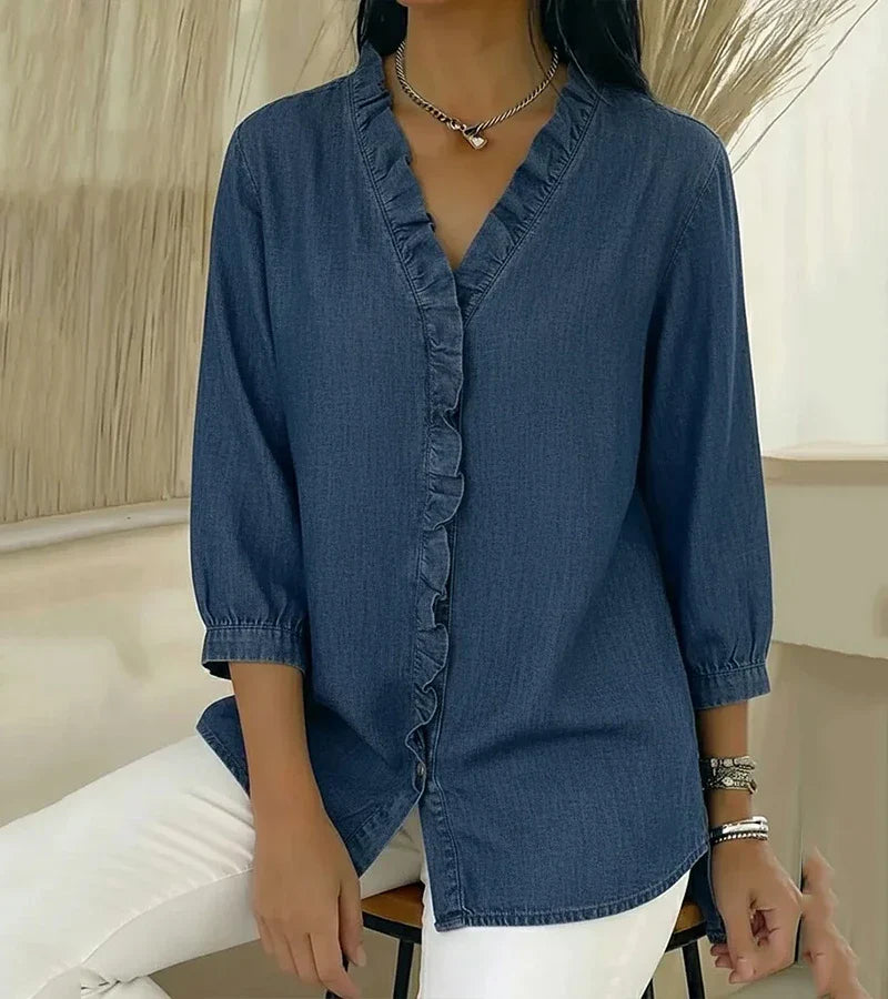 Abigail™ Elegante Denim Blouse