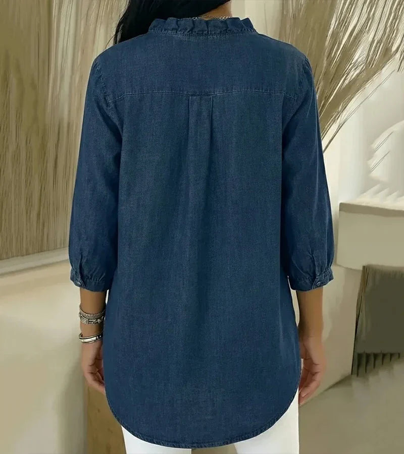 Abigail™ Elegante Denim Blouse