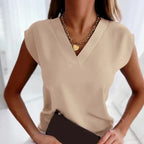 Emilia | Klassieke V-Hals Korte Mouwen Top