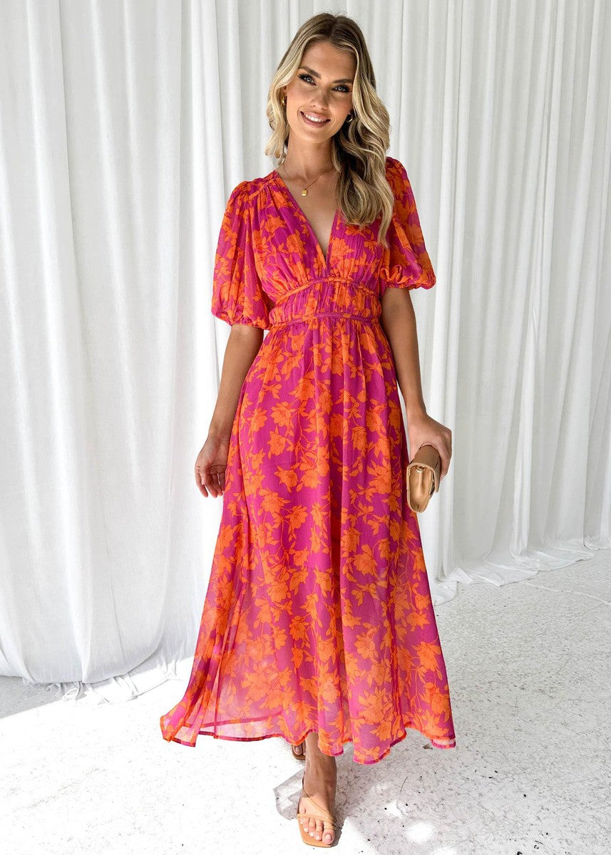 Ossie™ Bloemen Midi Jurk