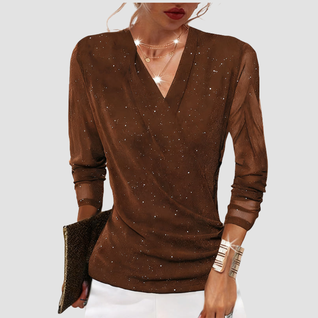 Maribel | Elegante Drapé V-hals Blouse