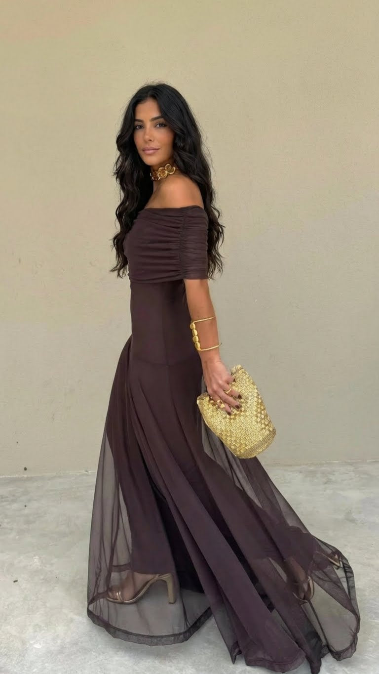 Zella™ Elegante Off-Shoulder Jurk