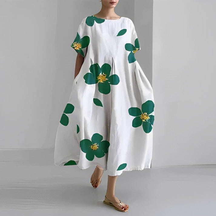 Simone | Casual Bloemen Midi Jurk